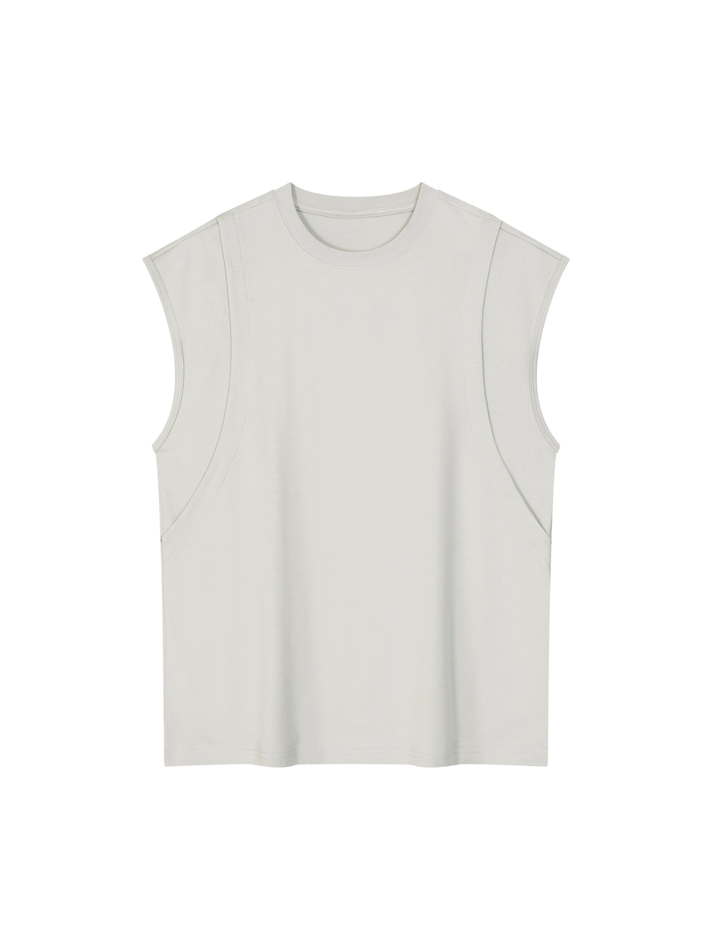 Spliced Panel Sleeveless Muscle T-Shirt