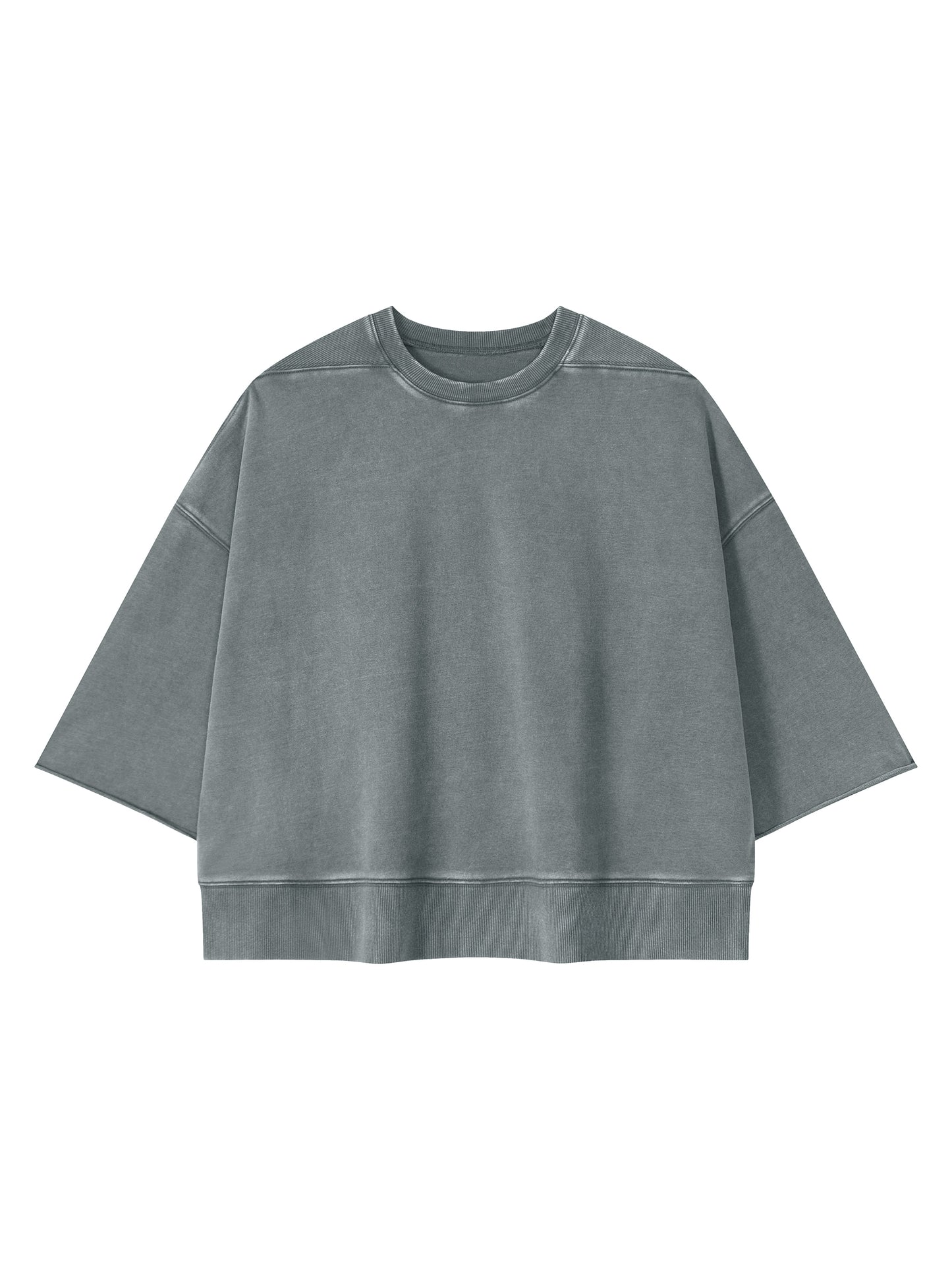 Unisex Mineral Wash Boxy Raw Edge T-Shirt