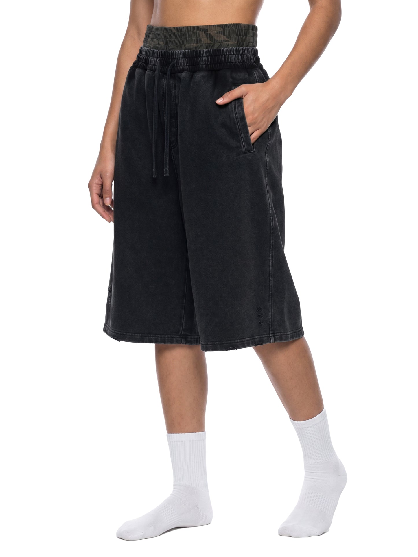 Love Frequency Distressed Shorts